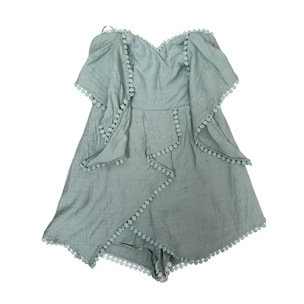 Twenty Ten Sage‎ Green Strapless Romantic Feminine Romper Sweetheart Neck Size M